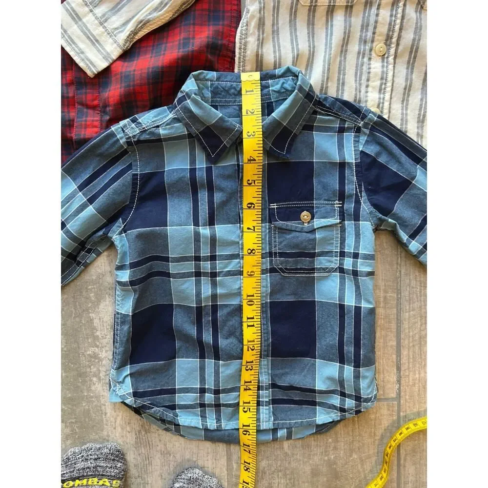 BABY GAP Set Lot of 3 Toddler Boy Button Down Collared Casual Dress Shirt 18-24m